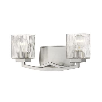 Z-Lite Zaid 2-Light Bathroom Vanity Light In Brushed Nickel