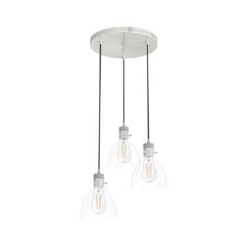 Hunter Van Nuys 3-Light Round Cluster in Brushed Nickel