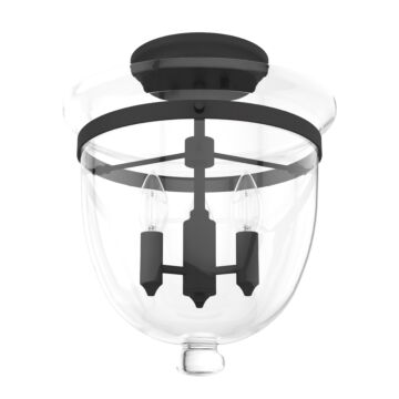 Hunter Belltown 3-Light Semi-Flush Mount in Natural Iron