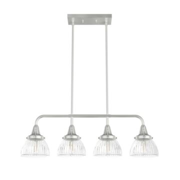 Hunter Cypress Grove 4-Light Linear Chandelier in Brushed Nickel