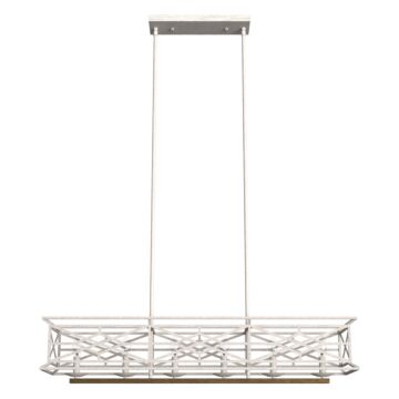 Hunter Langwood 6-Light Linear Chandelier in Distressed White