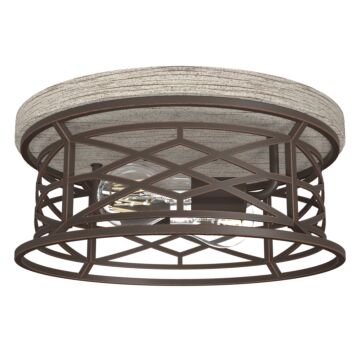 Hunter Langwood 2-Light Flush Mount in Onyx Bengal