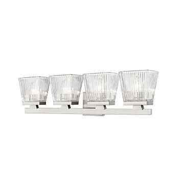 Z-Lite Astor 4-Light Bathroom Vanity Light In Brushed Nickel