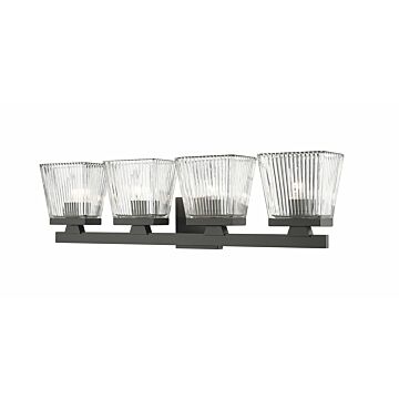 Z-Lite Astor 4-Light Bathroom Vanity Light In Matte Black