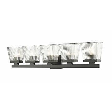 Z-Lite Astor 5-Light Bathroom Vanity Light In Matte Black