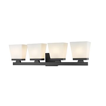 Z-Lite Astor 4-Light Bathroom Vanity Light In Matte Black