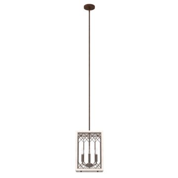 Hunter Chevron 4-Light Lantern in Textured Rust