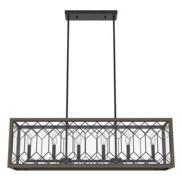 Chevron 6-Light Chandelier in Rustic Iron
