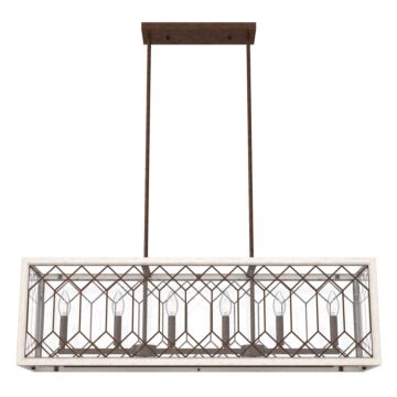 Chevron 6-Light Chandelier in Textured Rust