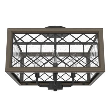 Chevron 4-Light Semi-Flush Mount in Rustic Iron