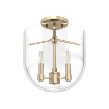 Hunter Sacha 3-Light Semi-Flush Mount in Alturas Gold