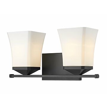 Z-Lite Darcy 2-Light Bathroom Vanity Light In Matte Black