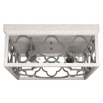Hunter Gablecrest 2-Light Flush Mount in Distressed White