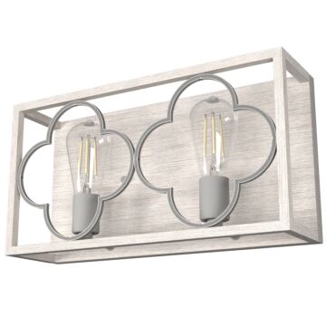 Hunter Gablecrest 2-Light Bathroom Vanity Light in Distressed White