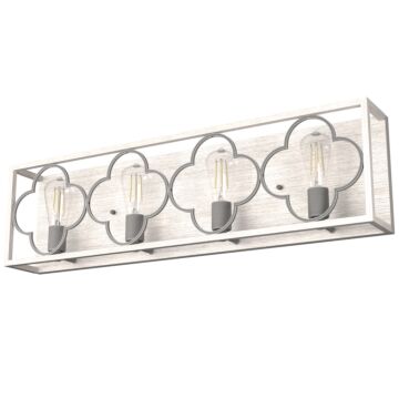 Hunter Gablecrest 4-Light Bathroom Vanity Light in Distressed White