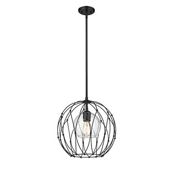 Z-Lite Elle 1-Light Pendant Light In Matte Black