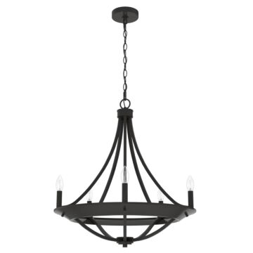 Hunter Perch Point 5-Light Chandelier in Noble Bronze