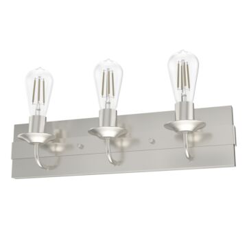 Hunter Perch Point 3-Light Bathroom Vanity Light in Brushed Nickel
