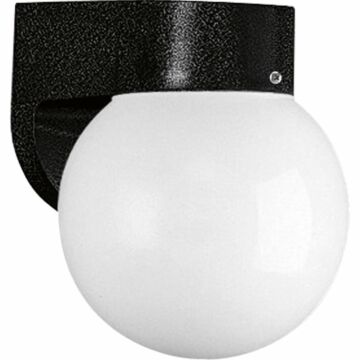 Polycarbonate Outdoor 1-Light Wall Lantern in Black