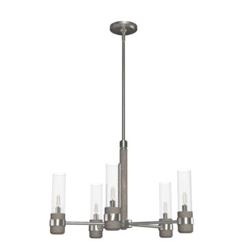 Hunter River Mill 5-Light Chandelier in Brushed Nickel