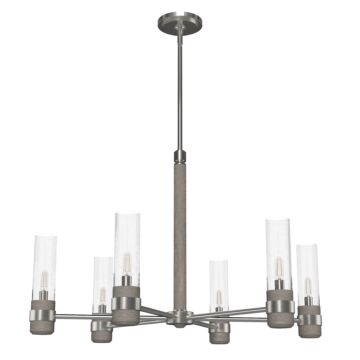 Hunter River Mill 6-Light Chandelier in Brushed Nickel