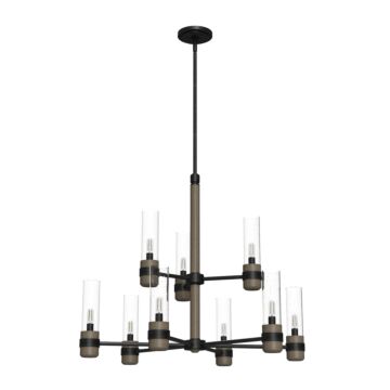Hunter River Mill 9-Light 2-tier Chandelier in Rustic Iron
