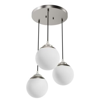 Hunter Hepburn 3-Light Round Cluster in Brushed Nickel
