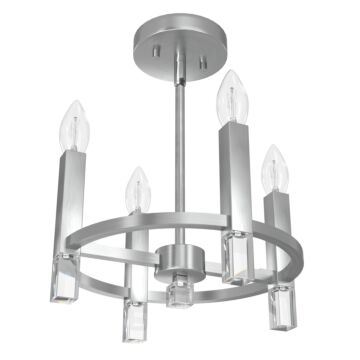 Hunter Sunjai 4-Light Semi-Flush Mount in Brushed Nickel
