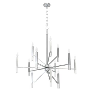 Hunter Sunjai 12-Light 3-Tier Chandelier in Brushed Nickel