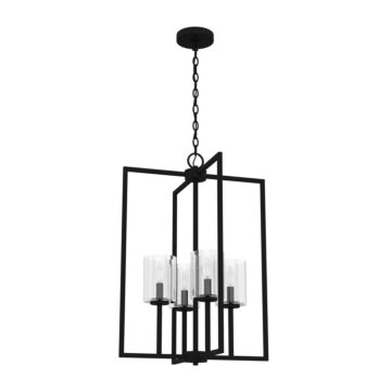 Kerrison 4-Light Foyer Pendant in Natural Black Iron