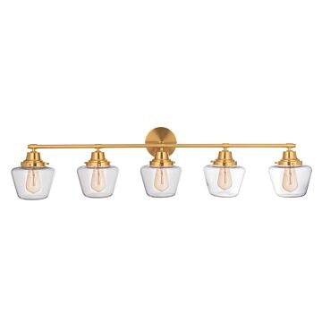 Essex Five Light Vanity in Satin Brass by Craftmade