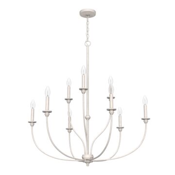 Hunter Southcrest 9-Light 2-Tier Chandelier in Distressed White