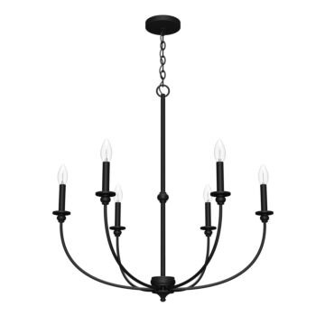 Hunter Southcrest 6-Light Chandelier in Flat Matte Black