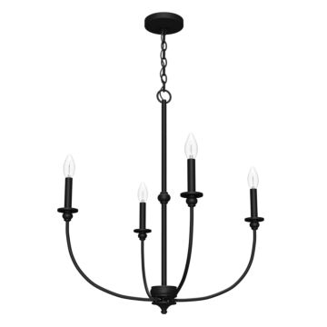 Hunter Southcrest 4-Light Chandelier in Flat Matte Black