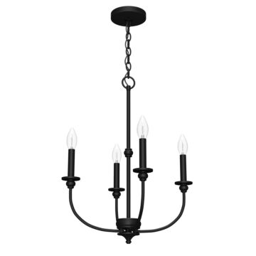 Hunter Southcrest 4-Light Chandelier in Flat Matte Black