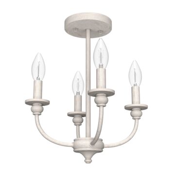 Southcrest 4-Light Semi-Flush Mount in Distressed White