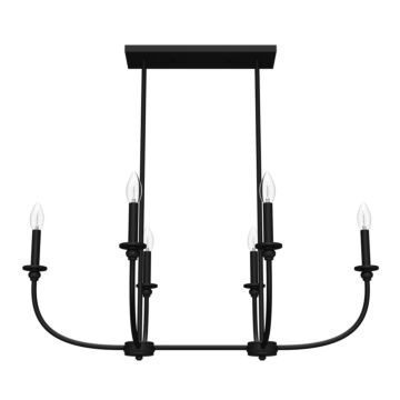 Southcrest 6-Light Linear Chandelier in Flat Matte Black