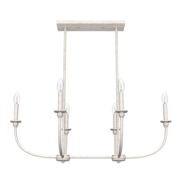 Southcrest 6-Light Linear Chandelier in Distressed White