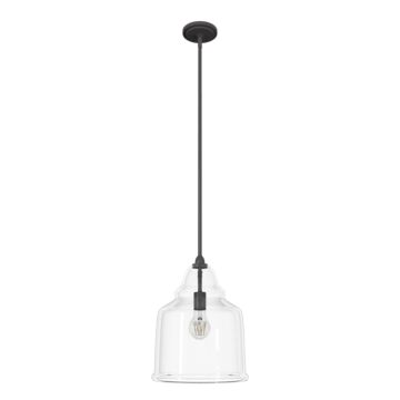 Hunter Dunshire Bell Clear Glass 1-Light 12 Inch Medium Pendant in Noble Bronze