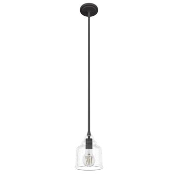 Hunter Dunshire Bell Clear Seeded Glass 1-Light 6 Inch Mini Pendant in Noble Bronze