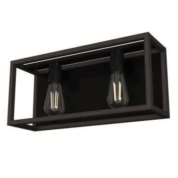 Hunter Squire Manor 2-Light Bathroom Vanity Light in Matte Black