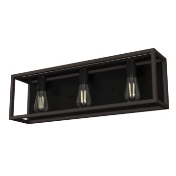 Hunter Squire Manor 3-Light Bathroom Vanity Light in Matte Black