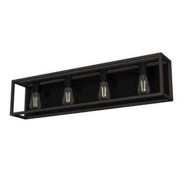 Hunter Squire Manor 4-Light Bathroom Vanity Light in Matte Black