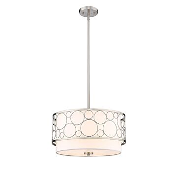 Z-Lite Kendall 3-Light Pendant Light In Brushed Nickel