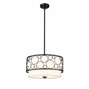 Z-Lite Kendall 3-Light Pendant Light In Matte Black