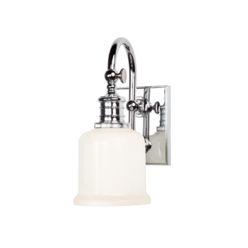 Keswick One Light Bath Bracket in Polished Chrome by Hudson Valley