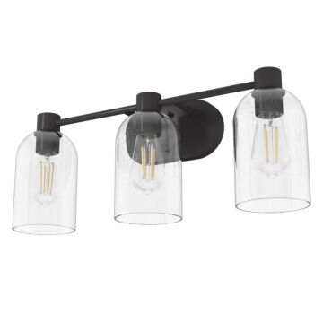 Hunter Lochmeade Clear Seeded Glass 3-Light Bathroom Vanity Light in Noble Bronze