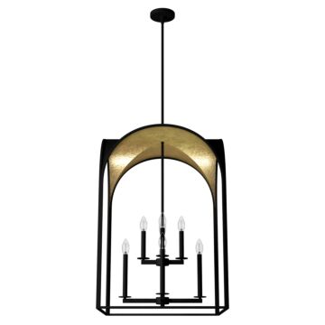 Hunter Dukestown 8-Light Pendant in Natural Iron