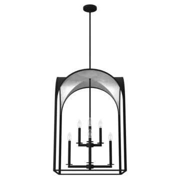 Hunter Dukestown 8-Light Pendant in Natural Iron