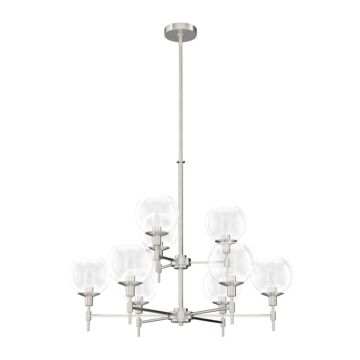Hunter Xidane 9-Light 2 Tier Chandelier in Brushed Nickel